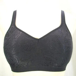 36B Playtex US3000 3000 18 Hour Seamless Comfort Wire Free Bra Black NWOT